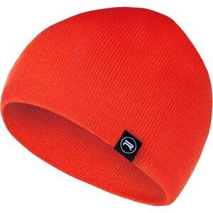 Unisex Orange 100%Acrylic Ribbed Soft Knit Warm and Durable Winter Beanie Cap